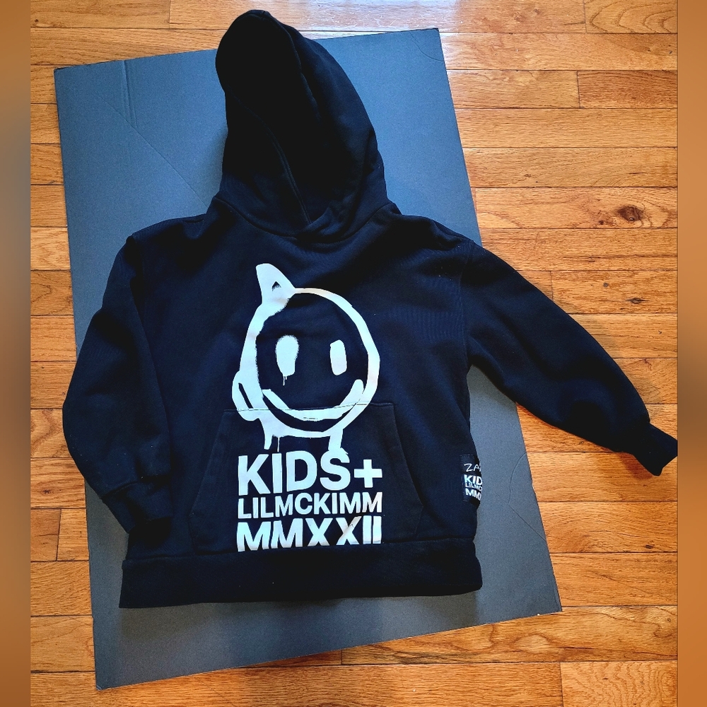 Zara kids hoodie, XXS, black and white
